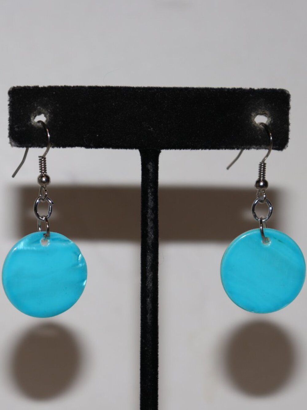 ✨ Blue Dyed Shell Dangle Earrings • 1.75" ✨